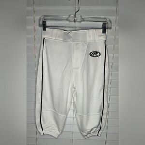 NWT Rawlings Basketball Pants Youth Medium White Elastic Waistband Pockets